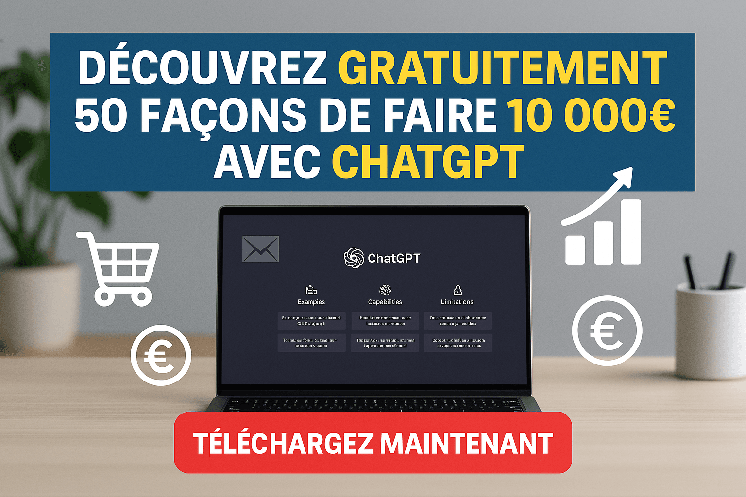 Découvrez GRATUITEMENT 50 Façons de Faire 10 000€ avec ChatGPT